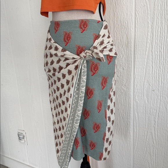 Maeve Bohemian Wrap Skirt with Floral Patterns - Picture 1 of 9